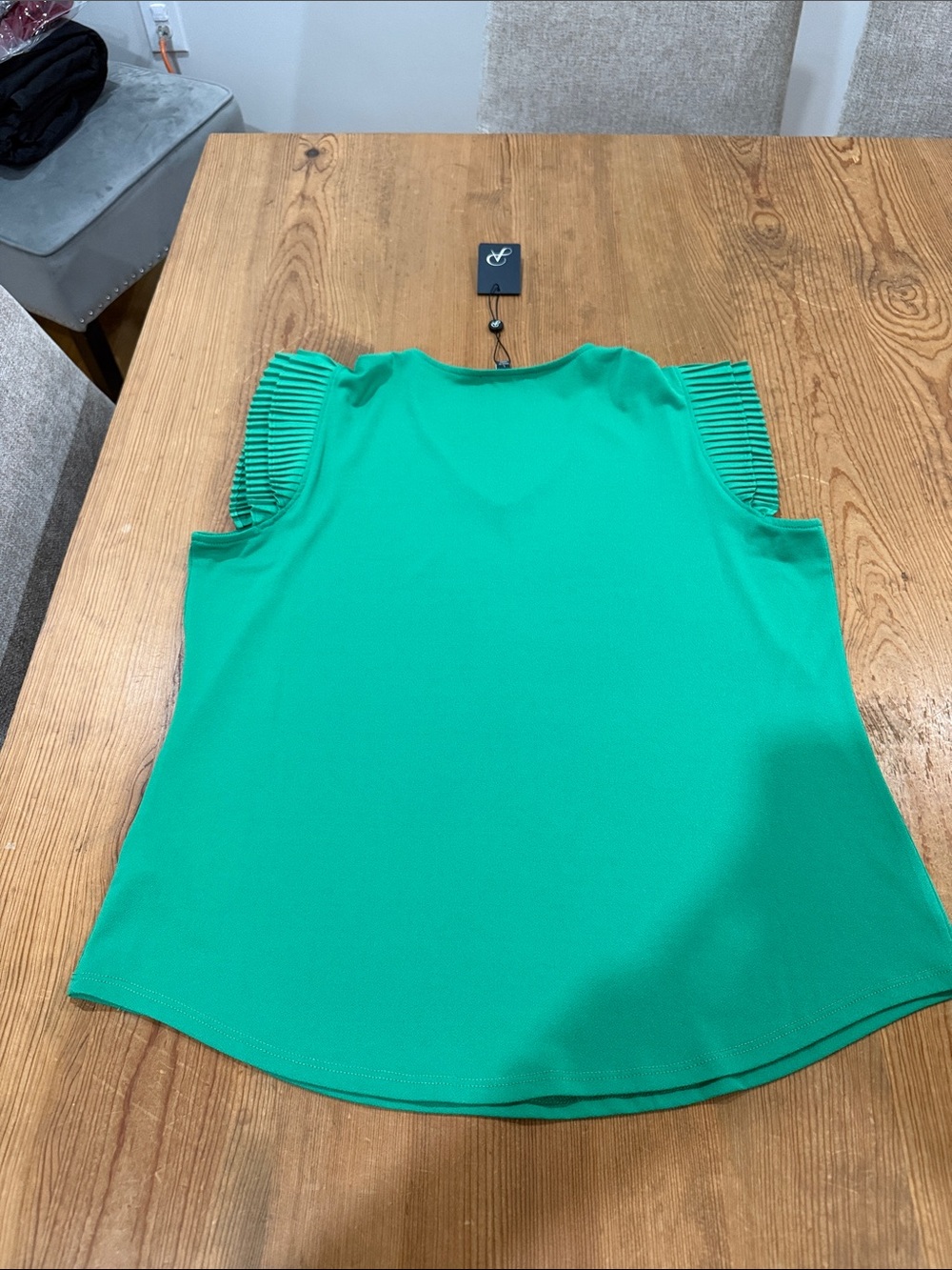 Kelly Green Ruffle Cap-Sleeve Top - Picture 7 of 7